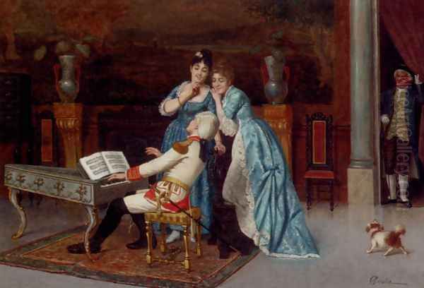 The Love Song Oil Painting by Antonio Maria Fabres Y Costa