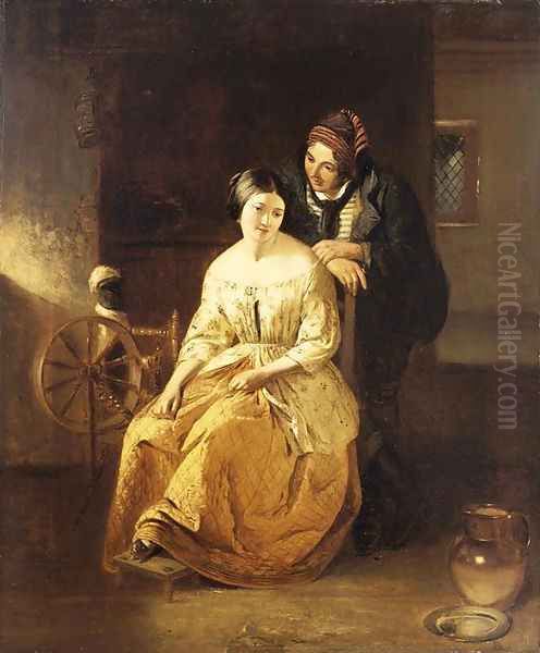 Catherine Seyton, The Proposal, Sir Walter Scott's 'The Abbott' Oil Painting by Thomas Faed