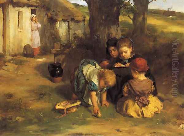 Happy as the Day is Long Oil Painting by Thomas Faed