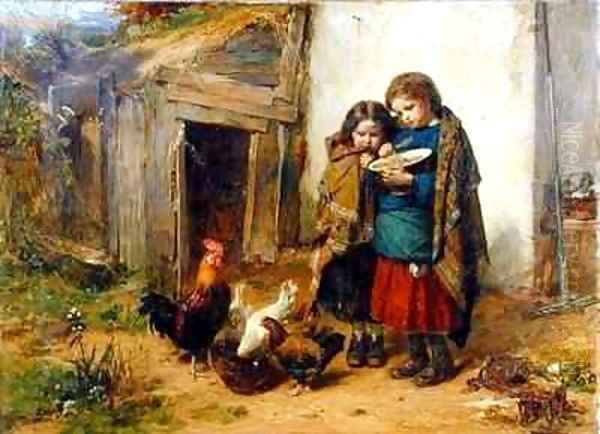 Pot Luck Oil Painting by Thomas Faed