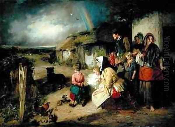 The First Break in the Family Oil Painting by Thomas Faed