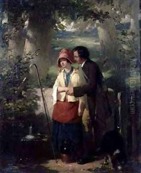 A Proposal Oil Painting by Thomas Faed