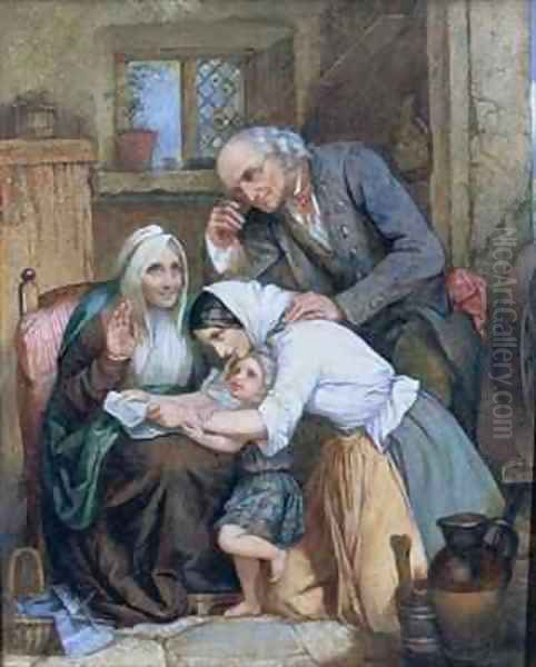 Good News Oil Painting by Thomas Faed