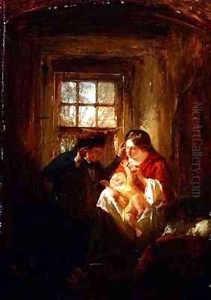 Maternal Joy Oil Painting by Thomas Faed