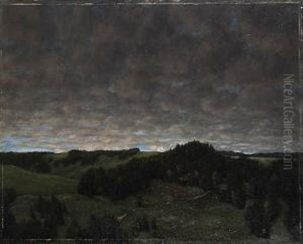 Schwarzwaldlandschaft Oil Painting by Hans Sturzenegger