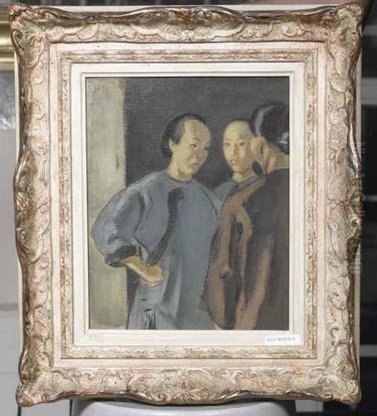 Chinesinnen. Oil Painting by Hans Sturzenegger