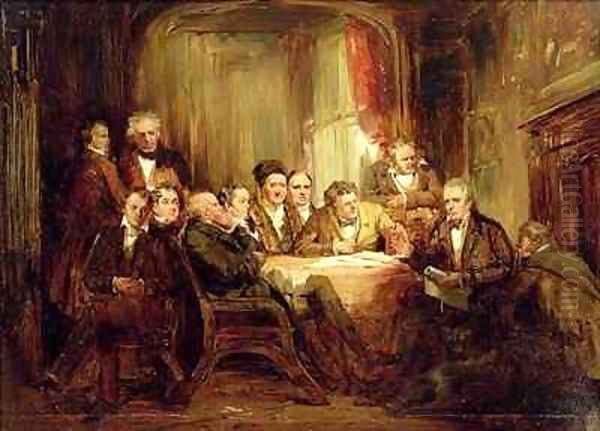 Sir Walter Scott and his Literary Friends at Abbotsford Oil Painting by Thomas Faed