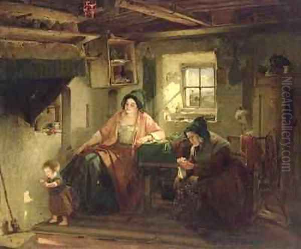 The Ray of Sunlight Oil Painting by Thomas Faed