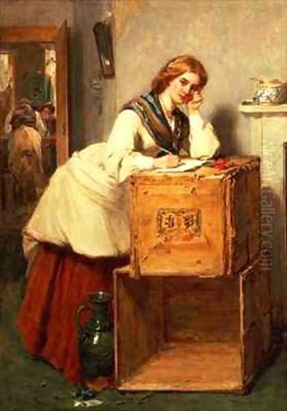 Lady Writing a Letter Oil Painting by Thomas Faed