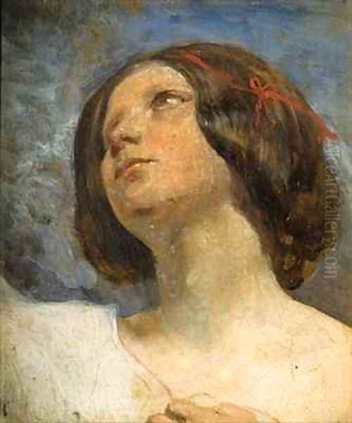 Study for Head of a Woman Oil Painting by Thomas Faed