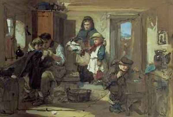 Seeing Them Off Oil Painting by Thomas Faed