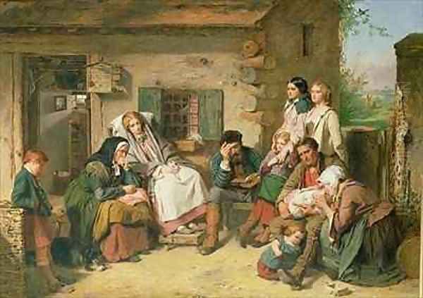 Scottish Settlers in North America Oil Painting by Thomas Faed