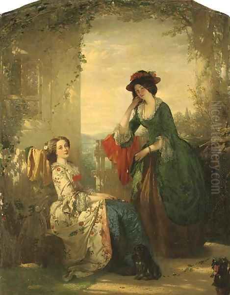 Sophia and Olivia Oil Painting by Thomas Faed