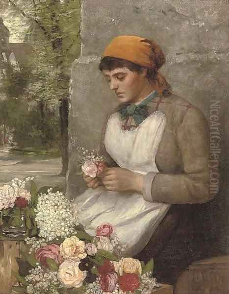 The flower girl Oil Painting by Thomas Faed