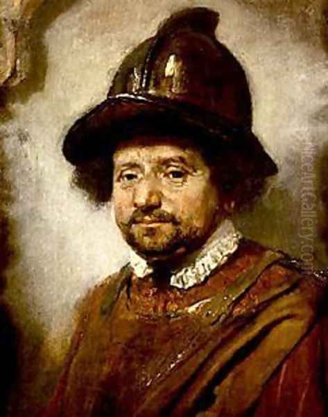 Man in a Helmet Oil Painting by Carel Fabritius