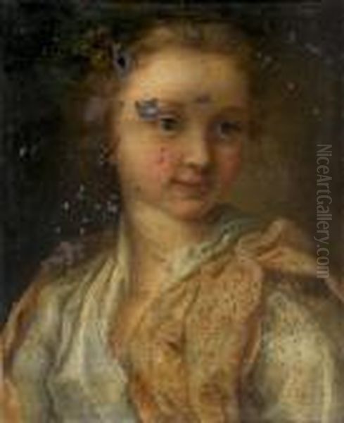 Portrait De Jeune Fille Aux Raisins Ou Allegorie De L'automne Oil Painting by Pierre Subleyras