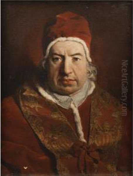 Portrait Of Pope Benedict Xiv Oil Painting by Pierre Subleyras