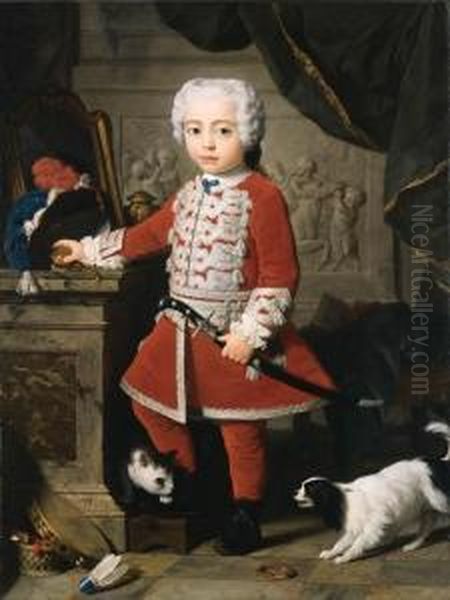 Portrait Of A Young Boy In Hungarian Dress Oil Painting by Pierre Subleyras