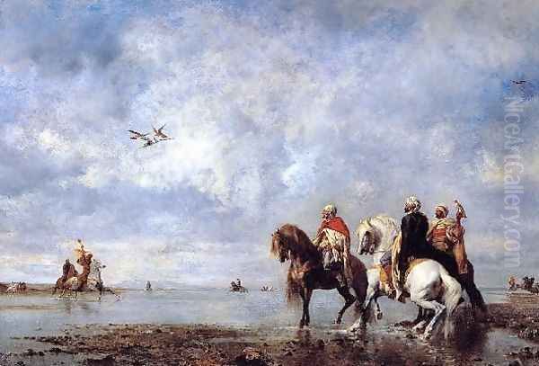 The Heron Hunt Oil Painting by Eugene Fromentin