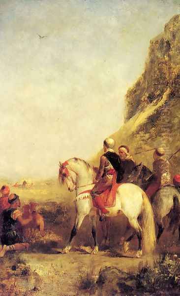 Arabs Hunting Oil Painting by Eugene Fromentin