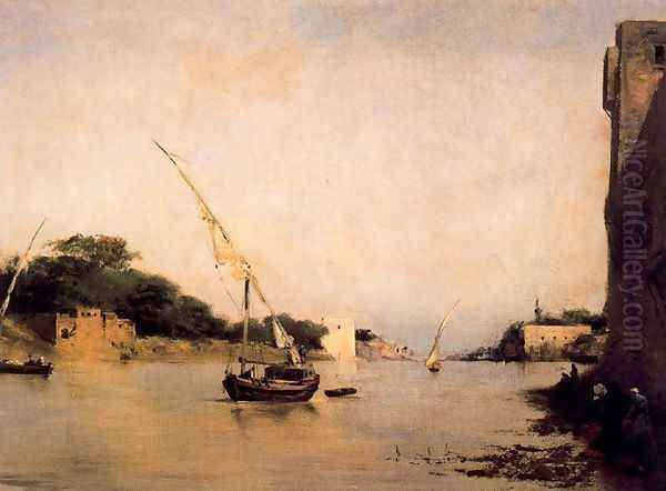 View of the Nile Oil Painting by Eugene Fromentin