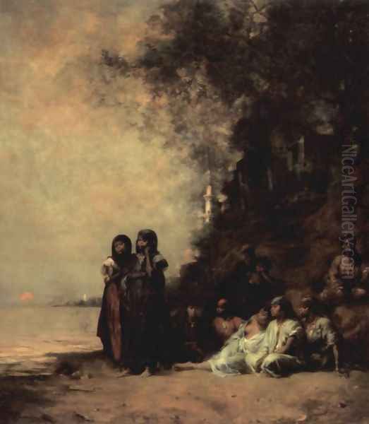 Souvenir d'Esneh Oil Painting by Eugene Fromentin