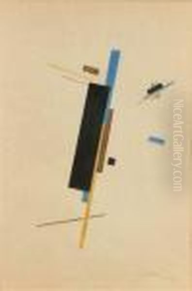 Composition Suprematiste Oil Painting by Nikolai Suetin