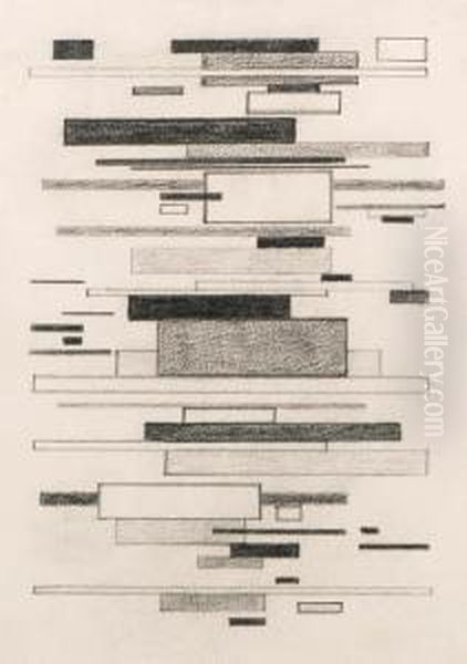 Suprematist Composition Oil Painting by Nikolai Suetin