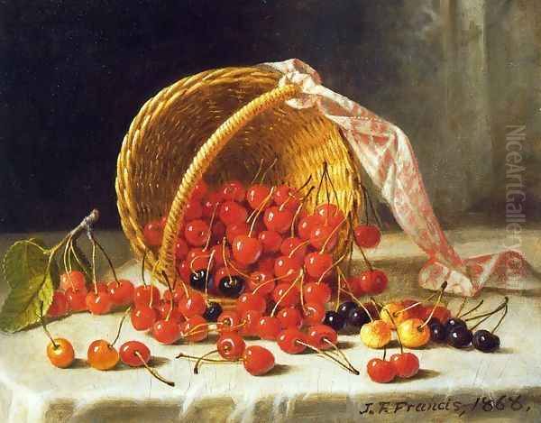 A Basket of Cherries Oil Painting by John Defett Francis