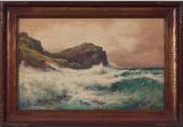 Waves Crashing Oil Painting by Arthur Suker