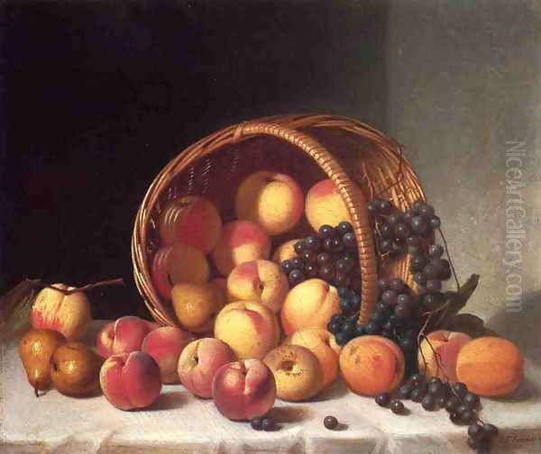 Still Life with a Basket of Fruit Oil Painting by John Defett Francis