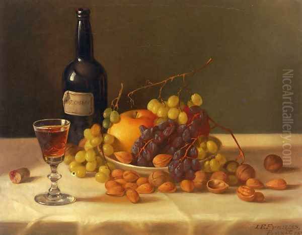 Still Life: Fruit and Wine Glass Oil Painting by John Defett Francis