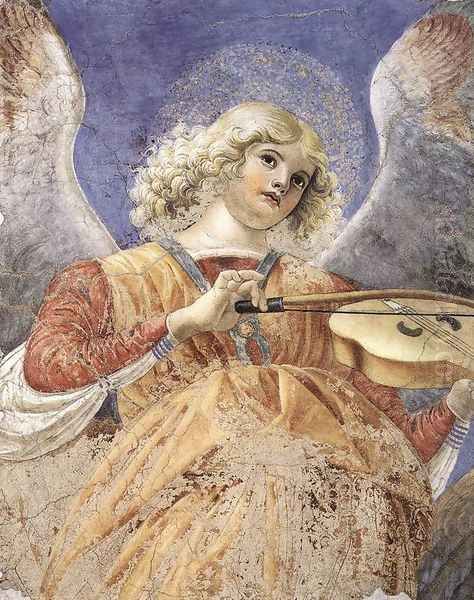 Music-making Angel (2) c. 1480 Oil Painting by Melozzo da Forli