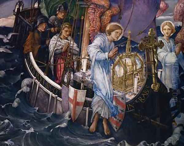 The Passage of the Holy Grail to Sarras Oil Painting by Edward Reginald Frampton