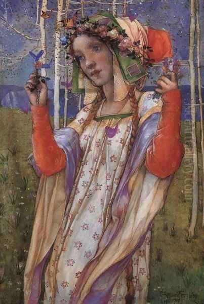 Fairyland Oil Painting by Edward Reginald Frampton