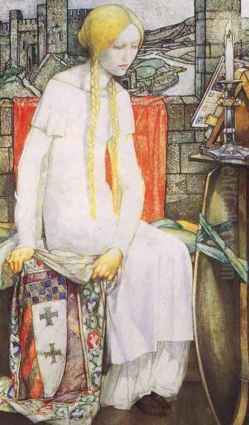 Elaine Oil Painting by Edward Reginald Frampton