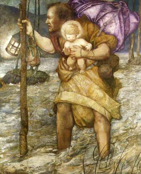 Saint Christopher Oil Painting by Edward Reginald Frampton