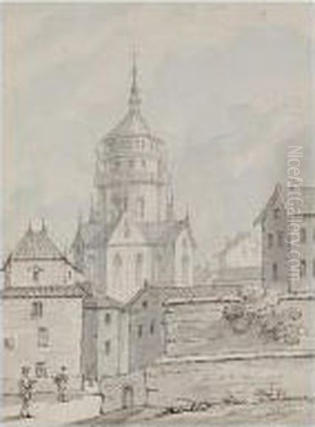 Mola Church; View Of Molagaeta; Gaeta Castle; View Of Luzzi Oil Painting by Thomas Sunderland