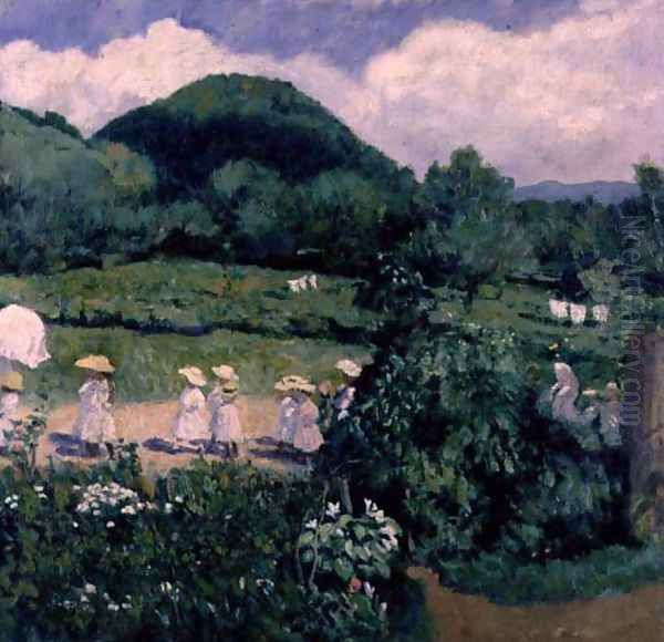 Picnic in May, Summer Day, 1906 Oil Painting by Karoly Ferenczy