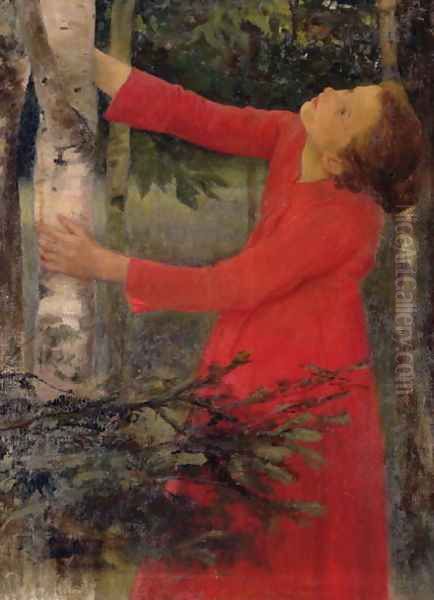 Bird Song Oil Painting by Karoly Ferenczy