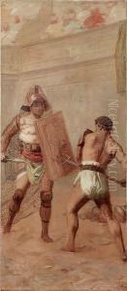 Gladiateurs Oil Painting by Gustave Surand