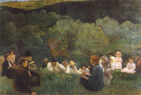 Sermon on the Mountain 1896 Oil Painting by Karoly Ferenczy