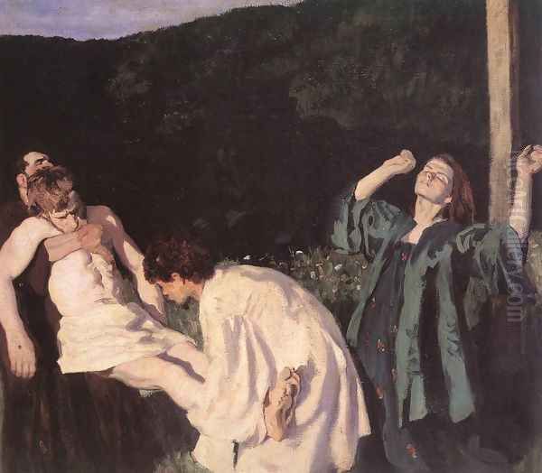 Deposition from the Cross 1903 Oil Painting by Karoly Ferenczy