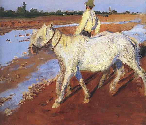 Horses 1899 Oil Painting by Karoly Ferenczy