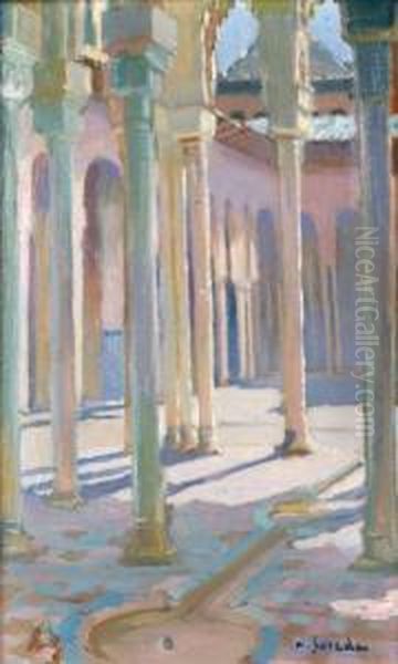 Patio D'un Palais Arabo-andalou Oil Painting by Andre Sureda