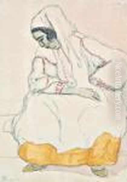 Femme Assise Oil Painting by Andre Sureda