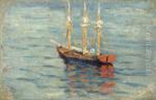 Sailboat Oil Painting by Vasilij Ivanovic Surikov