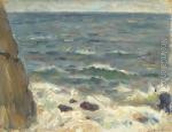 Seascape With Rocks Oil Painting by Vasilij Ivanovic Surikov