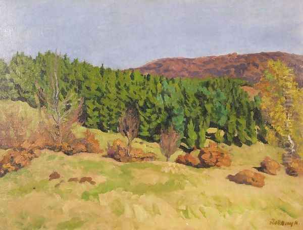 Izvora in Autumn 1909 Oil Painting by Karoly Ferenczy