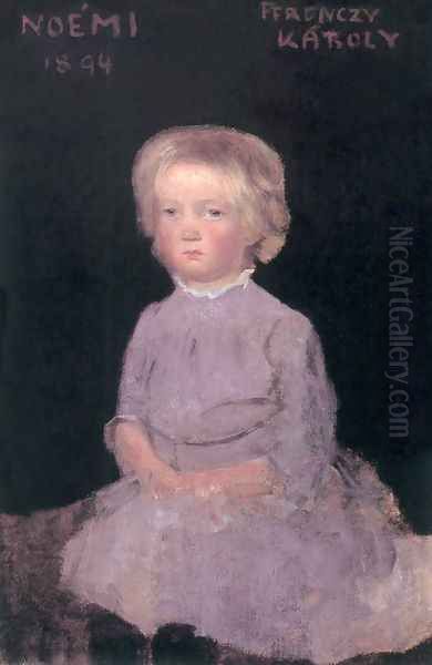 Noemi as a Child 1894 Oil Painting by Karoly Ferenczy